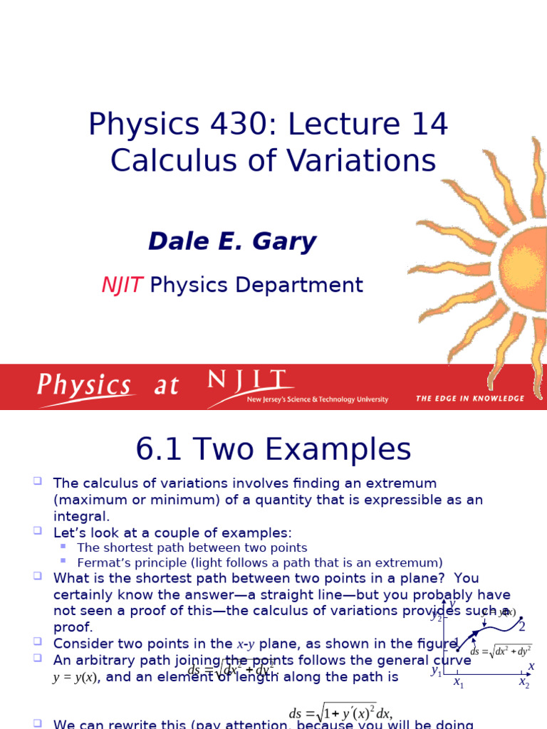 Calculus of Variations in Physics | PDF | Calculus Of Variations ...