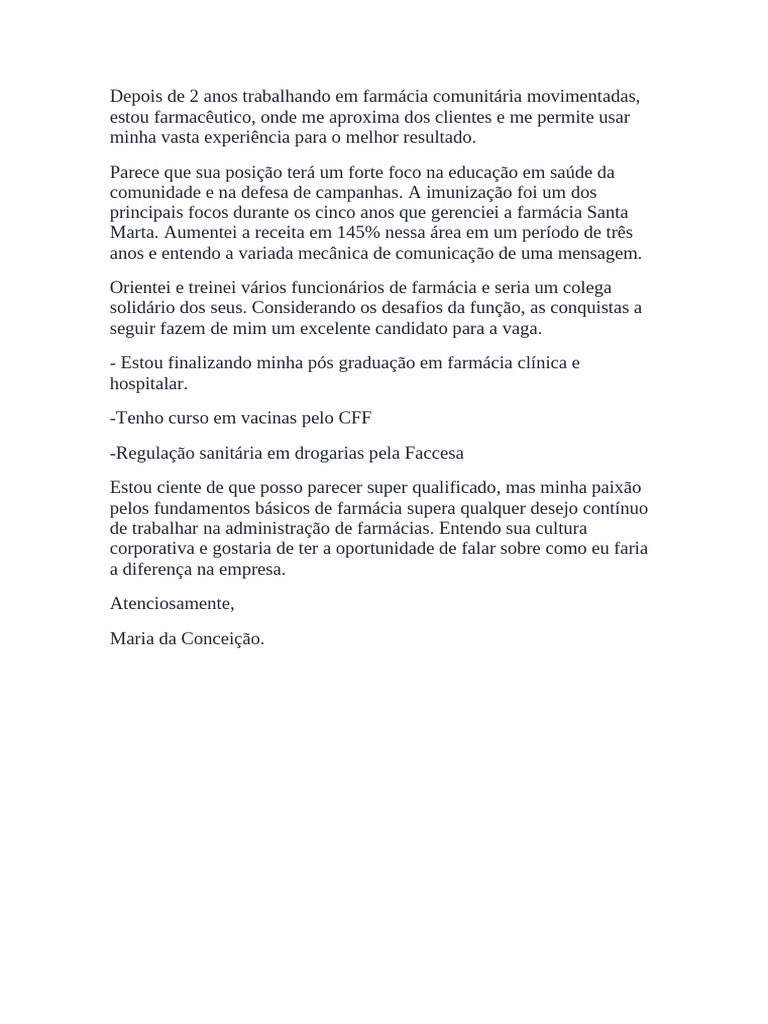 Carta Apresentação Pdf