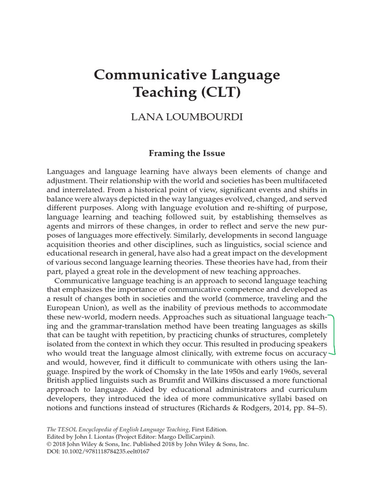 Communicative Language Teaching Overview | PDF | Language Acquisition ...