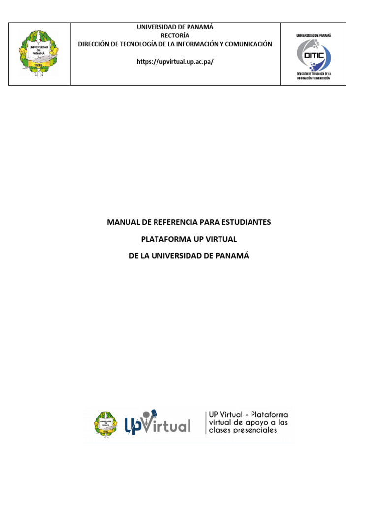 Manual Estudiantes Plataforma UP Virtual | PDF | Contraseña | Chat en linea
