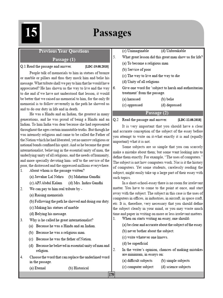 Previous Years Passage | PDF | Noun | Smog