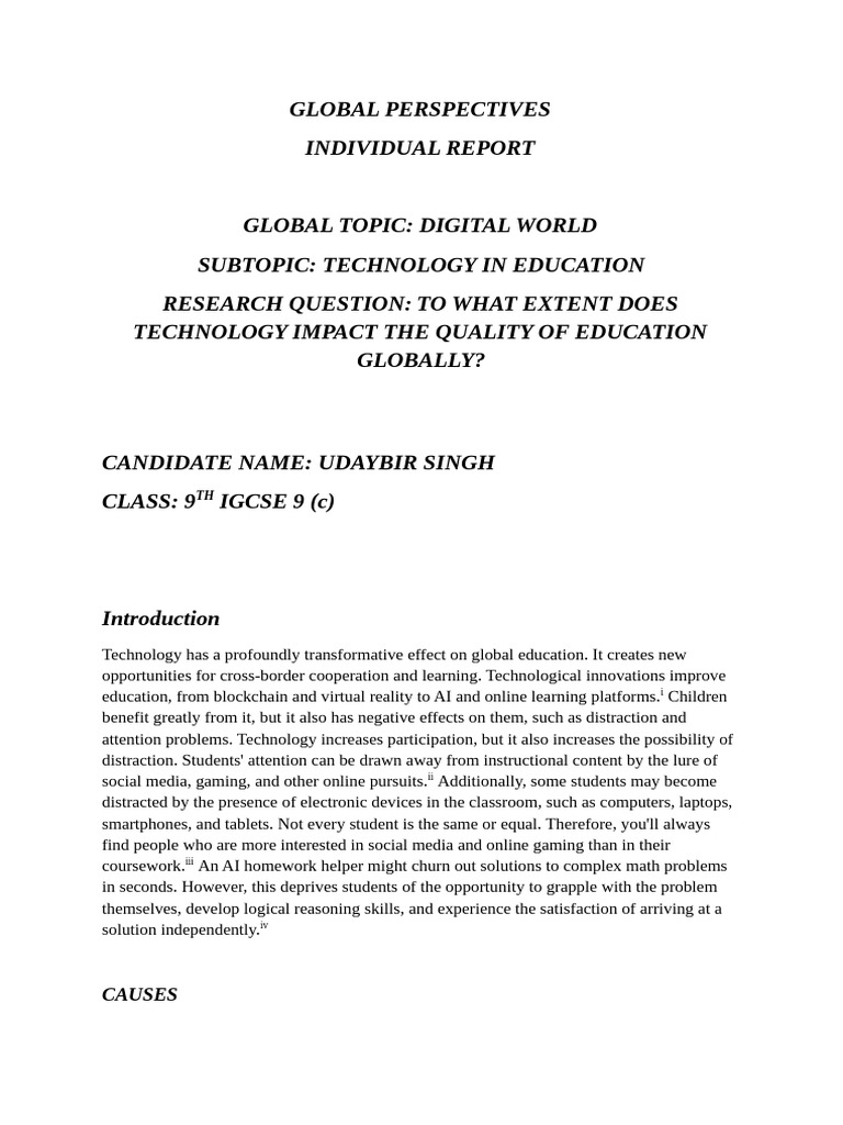 Impact of Technology on Global Education | PDF | Educational Technology ...