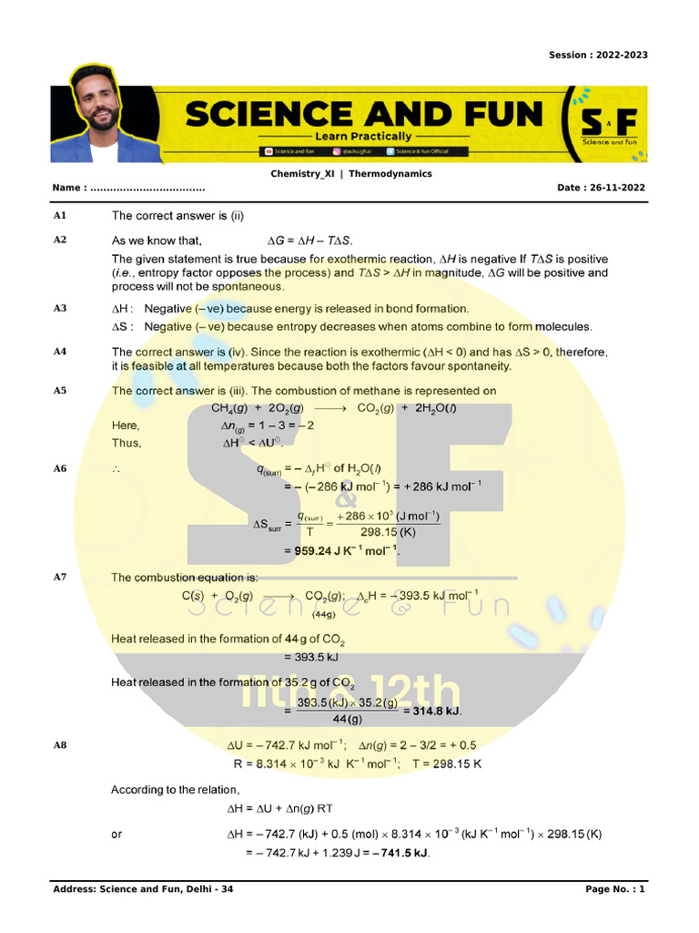 Chapter 5 Thermodynamics Answer Pdf