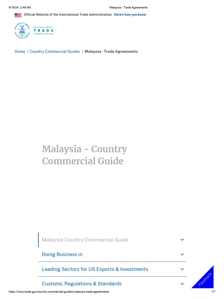 4. Malaysia - Trade Agreements | PDF | Asean Free Trade Area | Trade ...