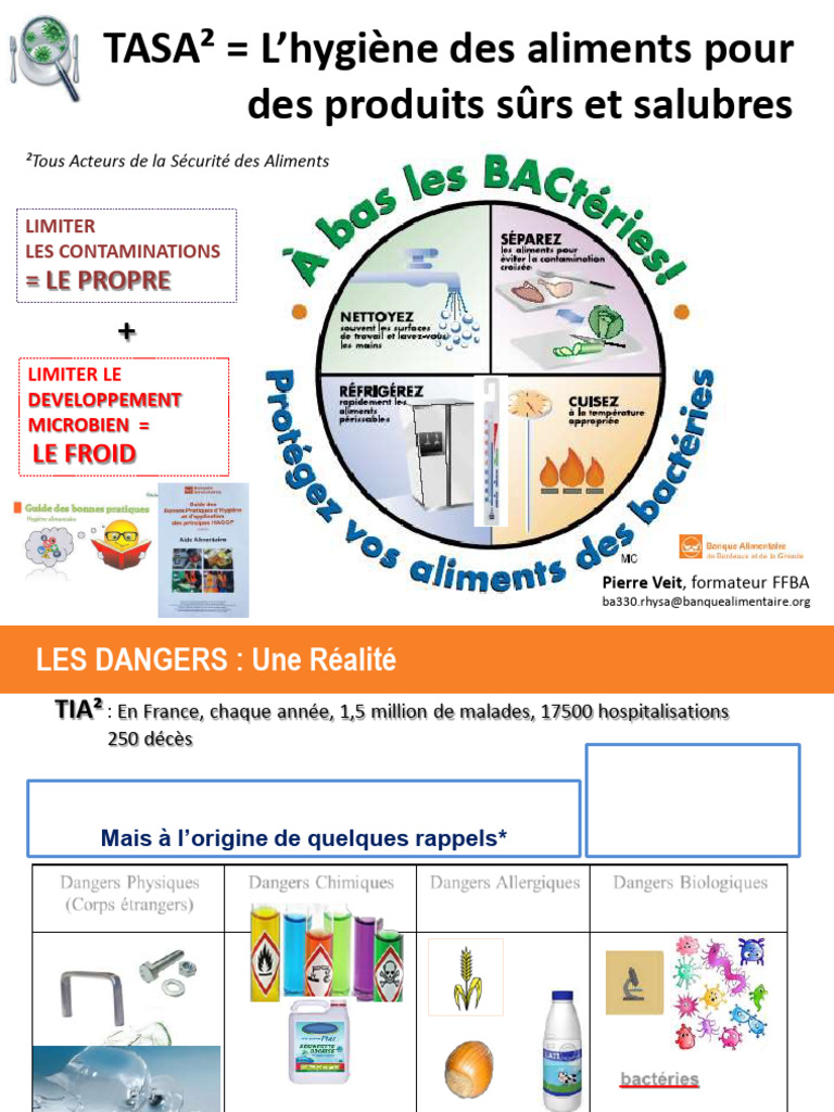 Hygi ne Alimentaire Limiter Contaminations PDF Nourritures 