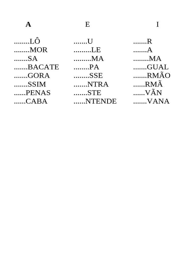 Palavras Com Vogal No Início PDF