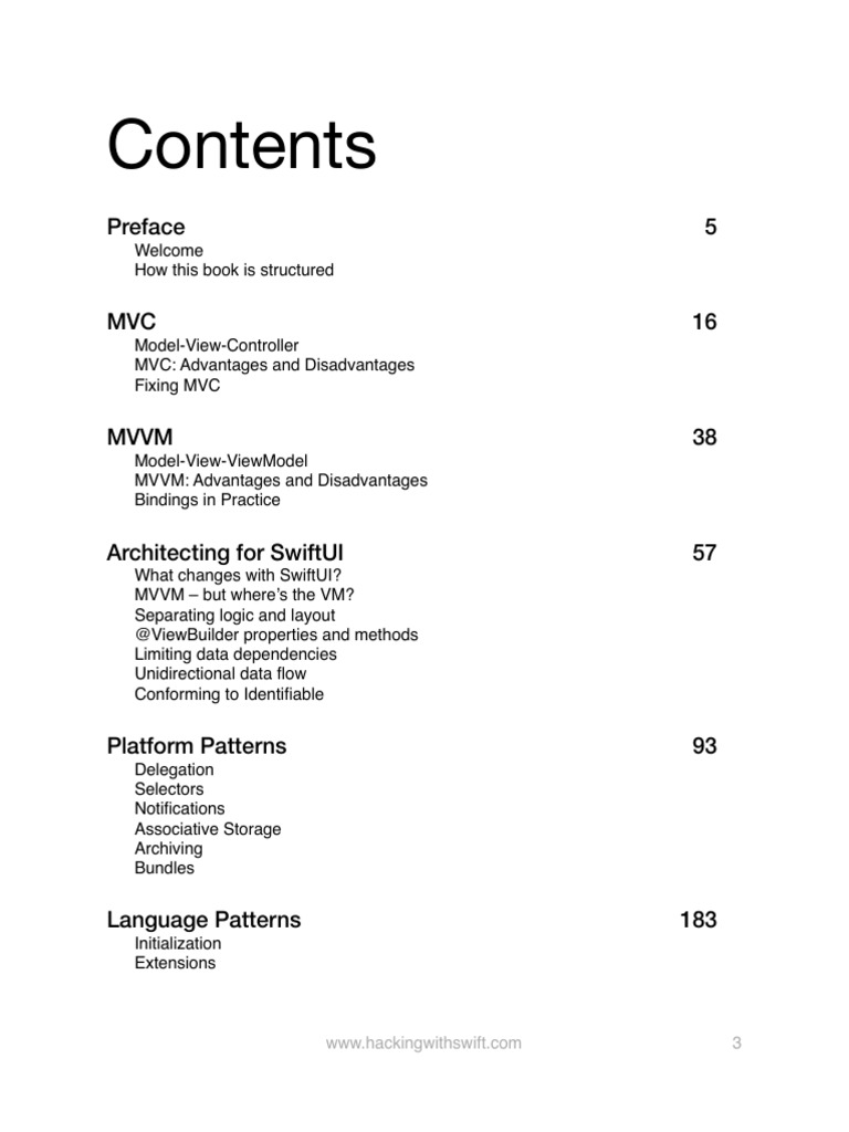 Swift Design Patterns Toc | PDF