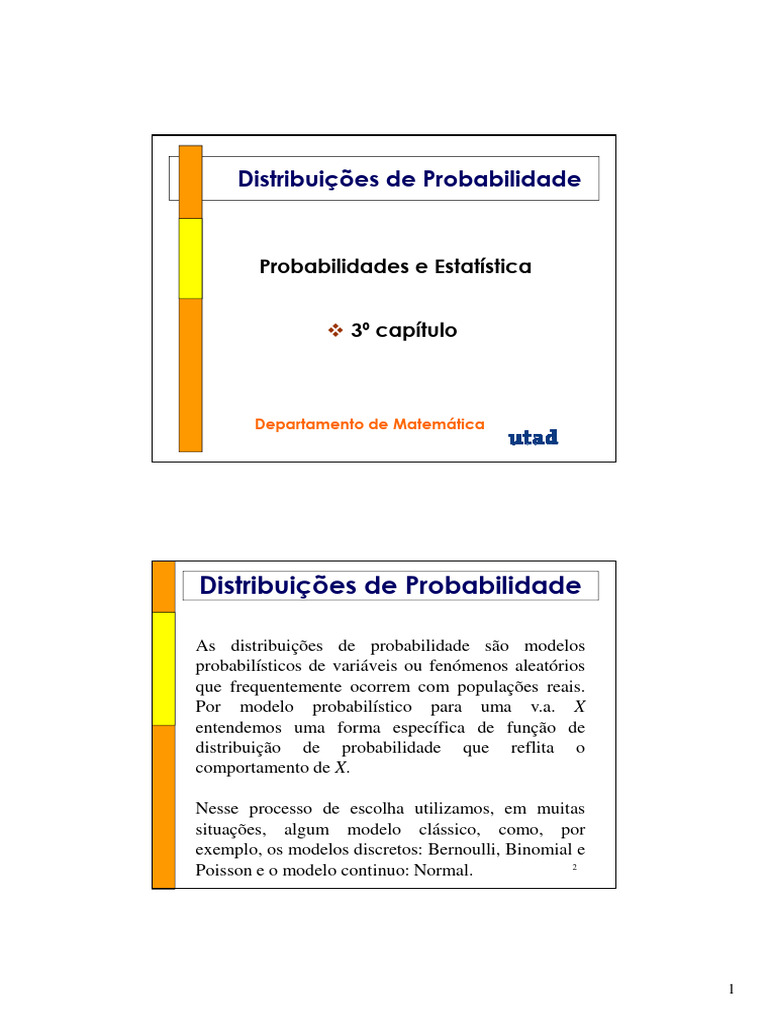 Distribuições de Probabilidade: Tipos e Exemplos | PDF | Distribuição ...