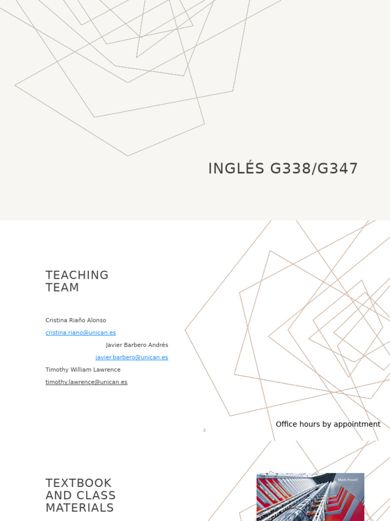 Inglés G338/G347 Course Overview | PDF