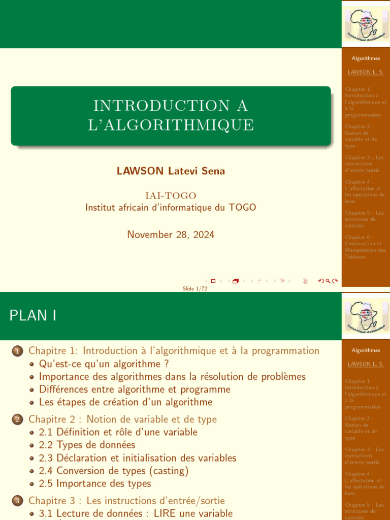 Introduction à l'algorithmique | PDF | Algorithmes | Programmation ...