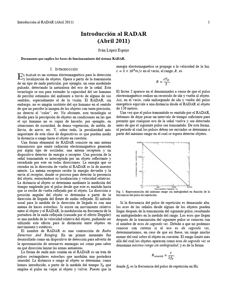 Funcionamiento del Sistema RADAR | PDF | Antena (Radio) | Radar
