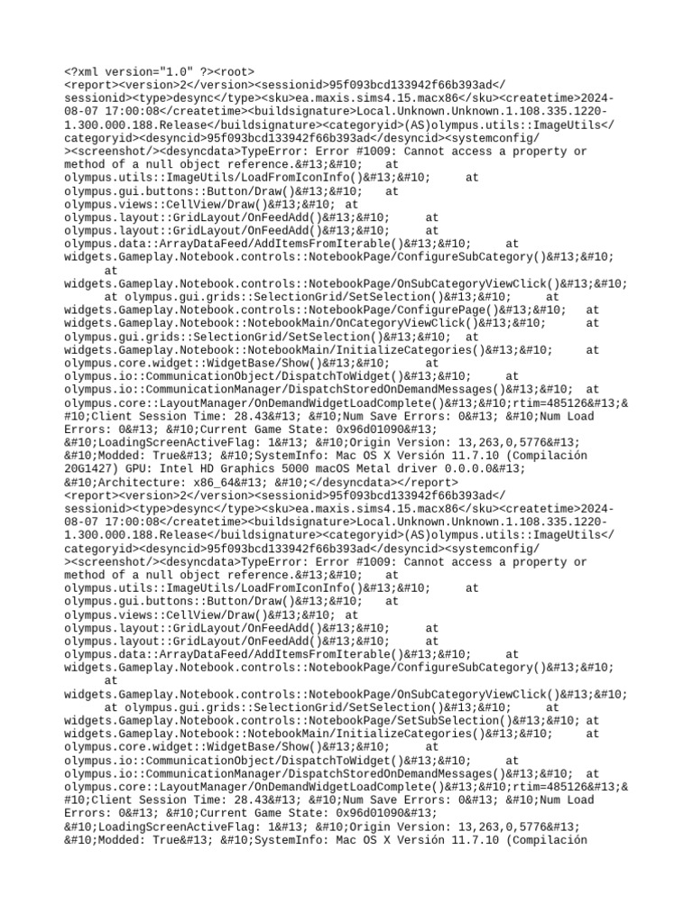 Sims 4 Desync Error Report Analysis | PDF | Mac Os | Computer Engineering