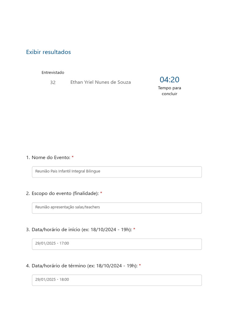 Reunião de Pais - Infantil Bilingue 2025 | PDF
