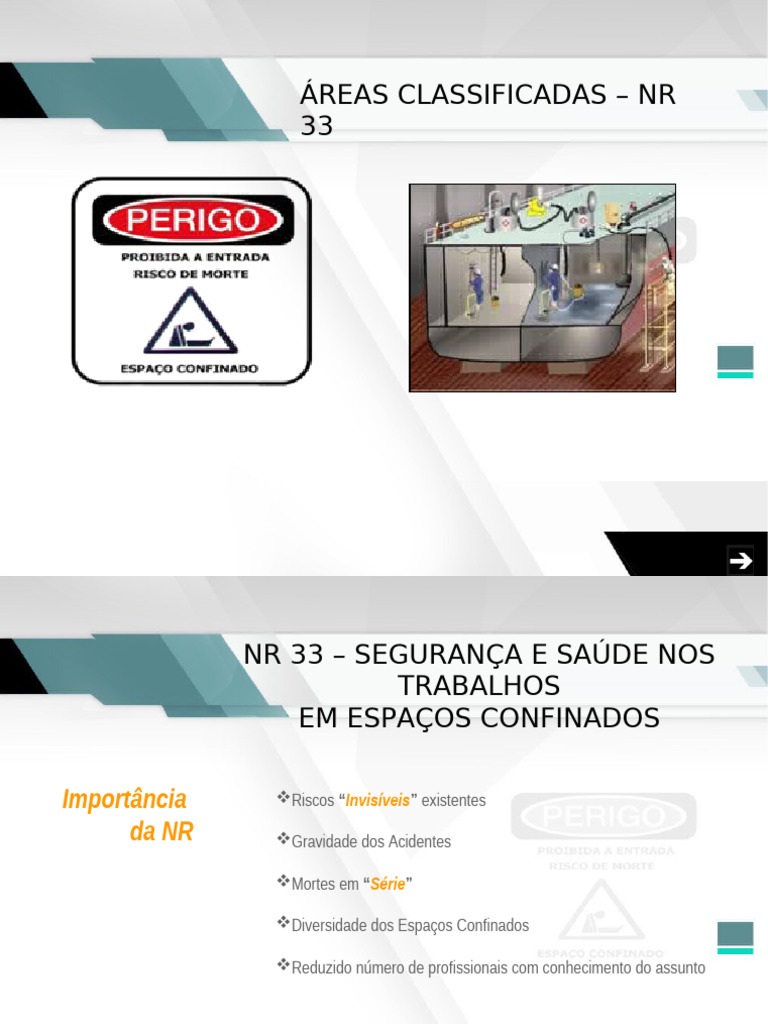 Segurança em Espaços Confinados: NR 33 | PDF | Combustão | Gases