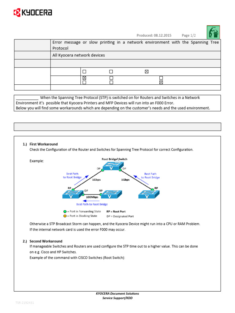 Fixing Kyocera F000 Error Solutions | PDF | Network Protocols | Data ...