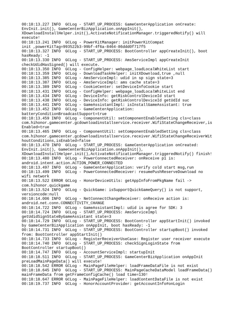 GameCenter Application Startup Log | PDF | Software | Computer Networking