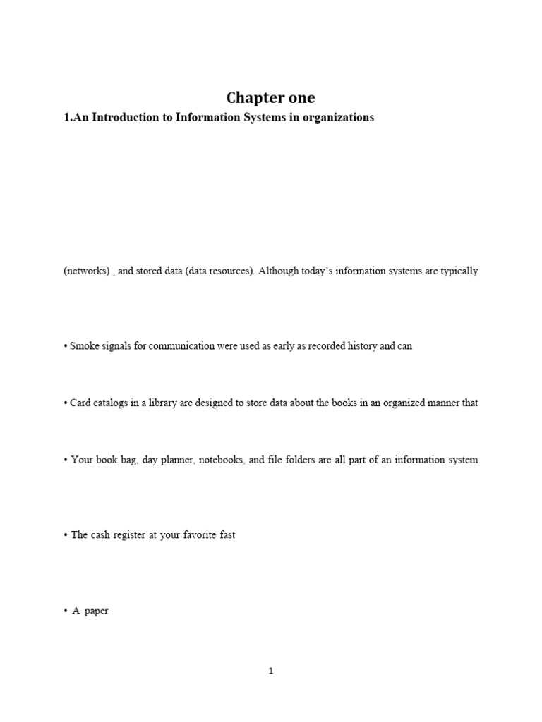 Chapter One IS | PDF | Data | System