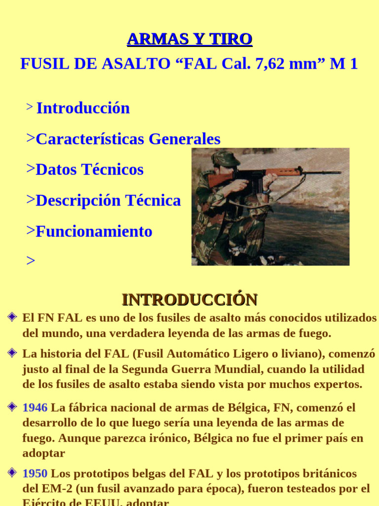 Fusil FAL Cal. 7,62 mm: Características y Datos | PDF | Rifle | Armas ...