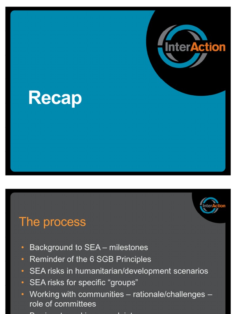 SEA CBCM Workshop Session 9 - Recap | PDF | Business