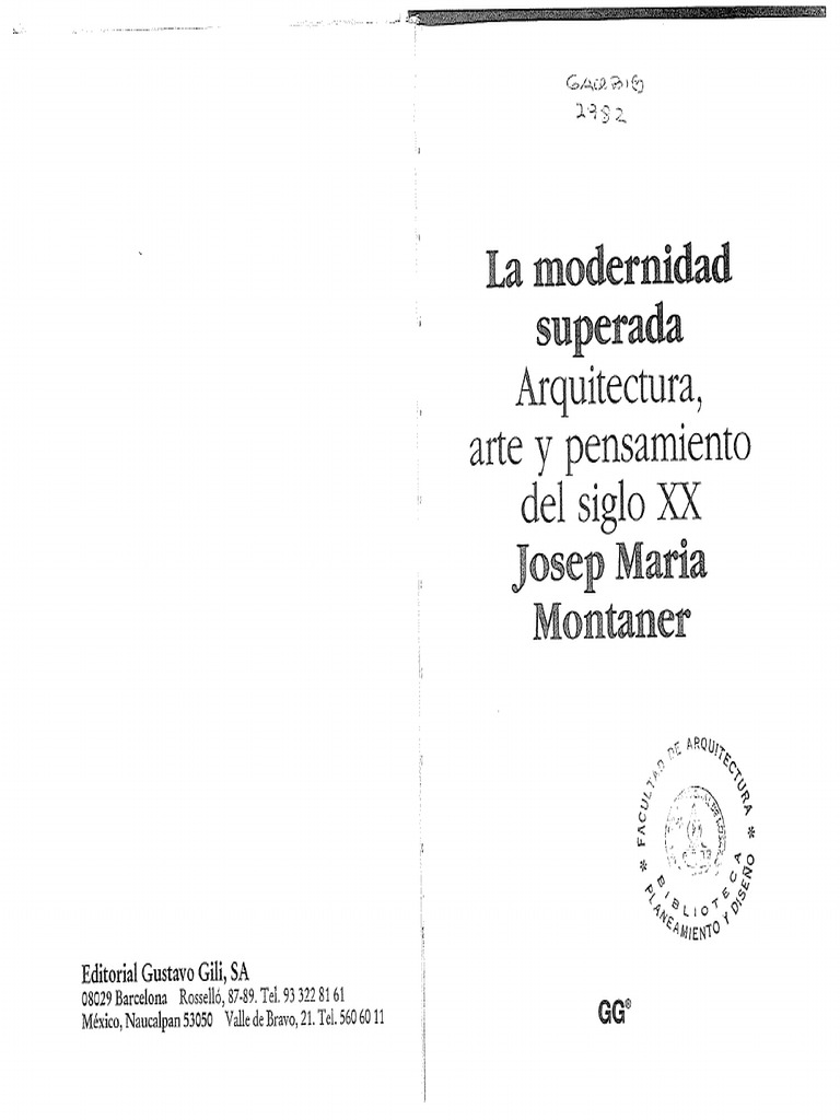 Montaner La Modernidad Superada Montaner Pdf