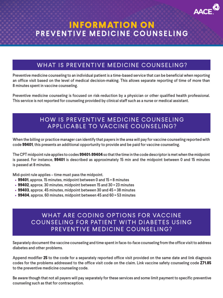 Vaccine Counseling and CPT Code 99401 | PDF | Preventive Healthcare ...