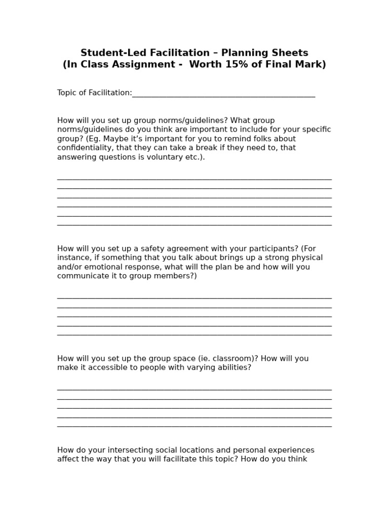 Doc ssw 201 week 5 planning sheets pdf human communication