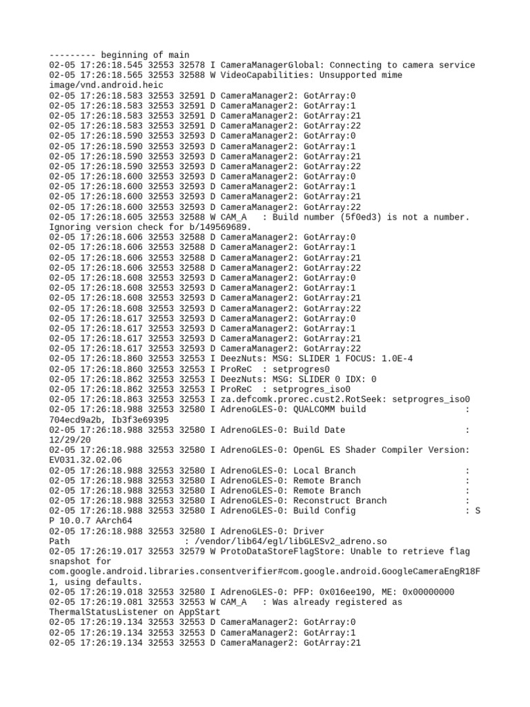 Camera Service Connection Log Analysis | PDF | Computer Science ...