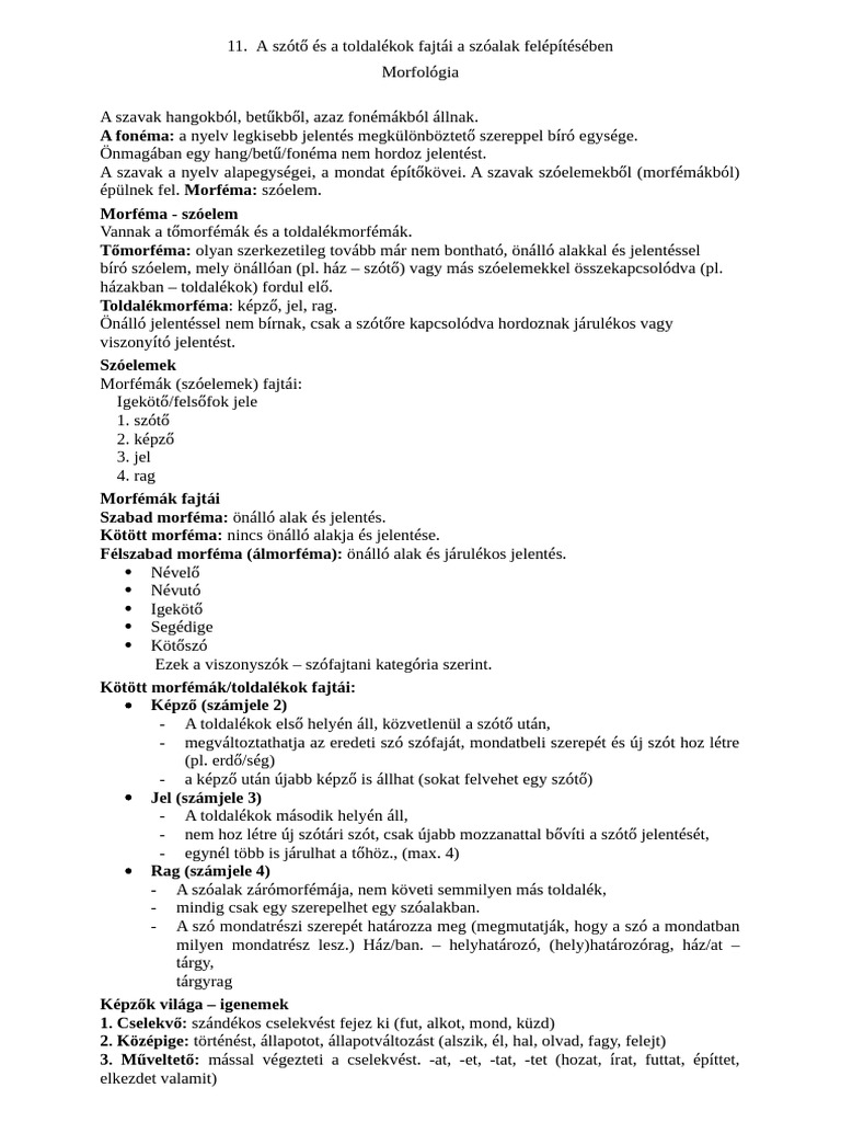 11 Morfológia | PDF