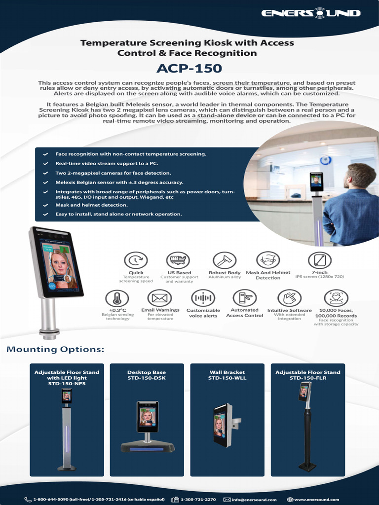 ACP-150 Temperature Screening Kiosk | PDF