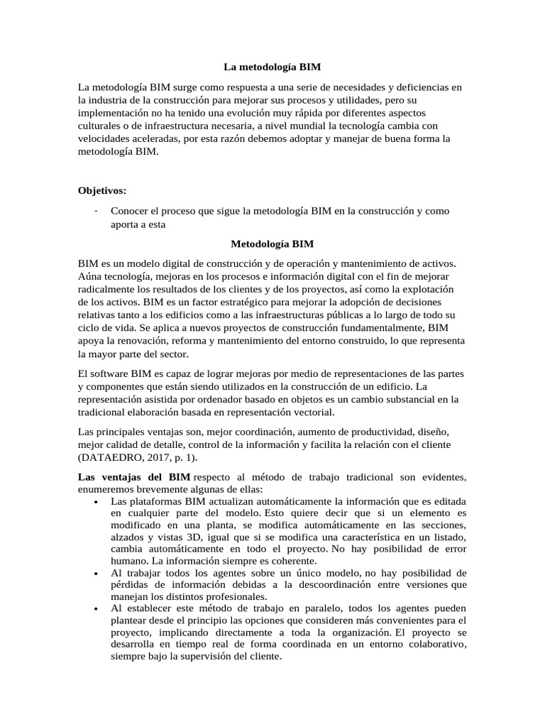 Ventajas y Dimensiones de la Metodología BIM | PDF | Modelado de ...