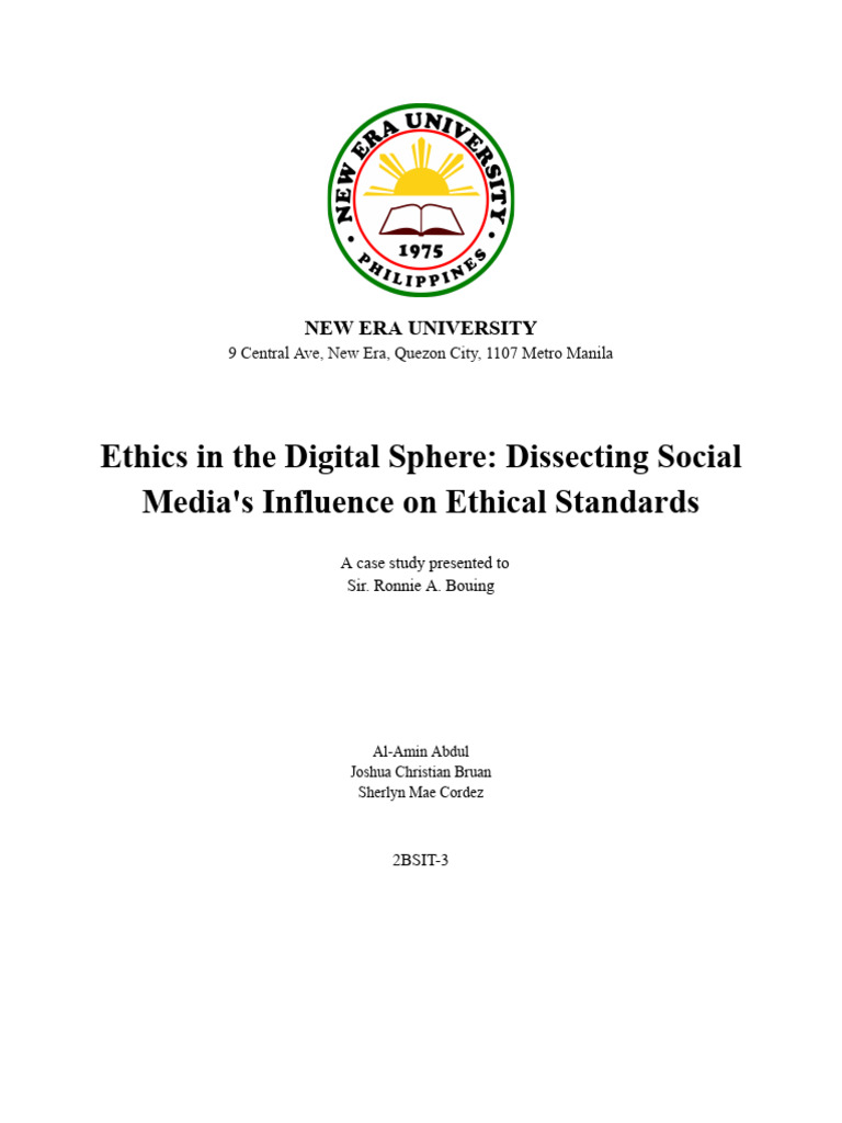 Ethics In The Digital Sphere Dissecting Social Media S Influence On
