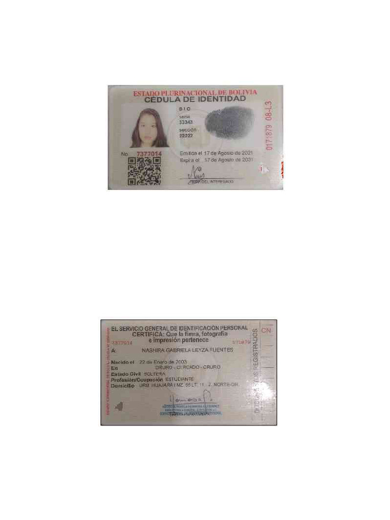 carnet de identidad | PDF