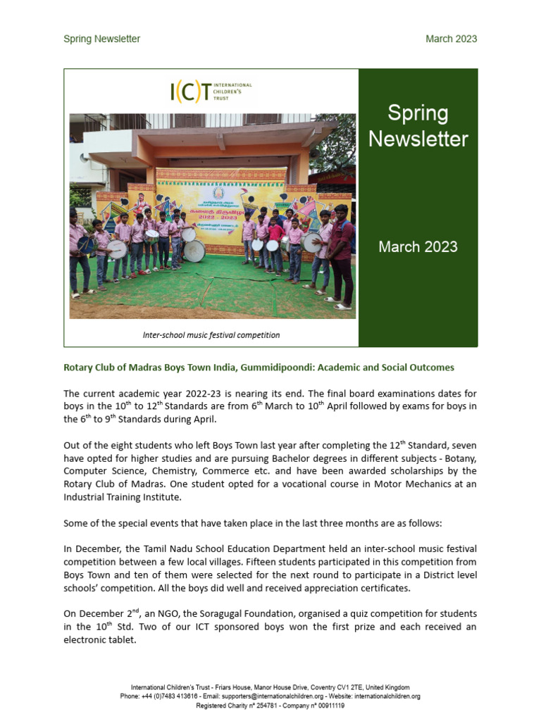 Spring 2023 Newsletter: Boys Town Updates | PDF | Teachers