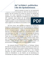 Chodschalu" ist Baku's politisches Kapital für die Spekulationen