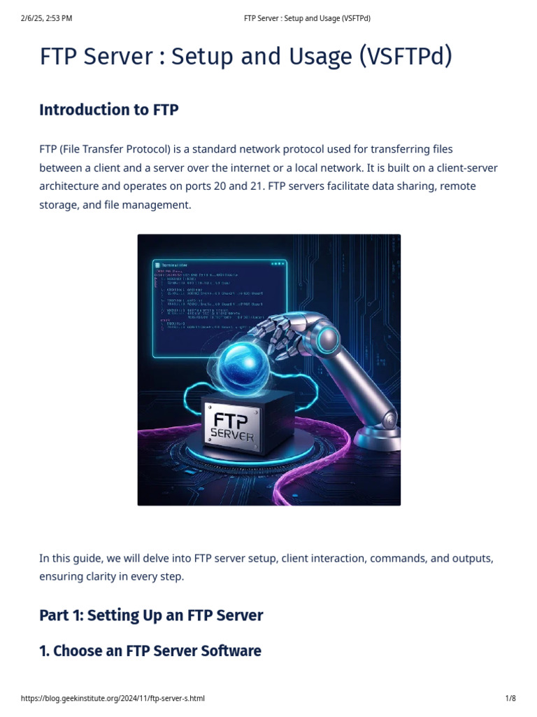 FTP Server - Setup and Usage (VSFTPD) | PDF | File Transfer Protocol ...