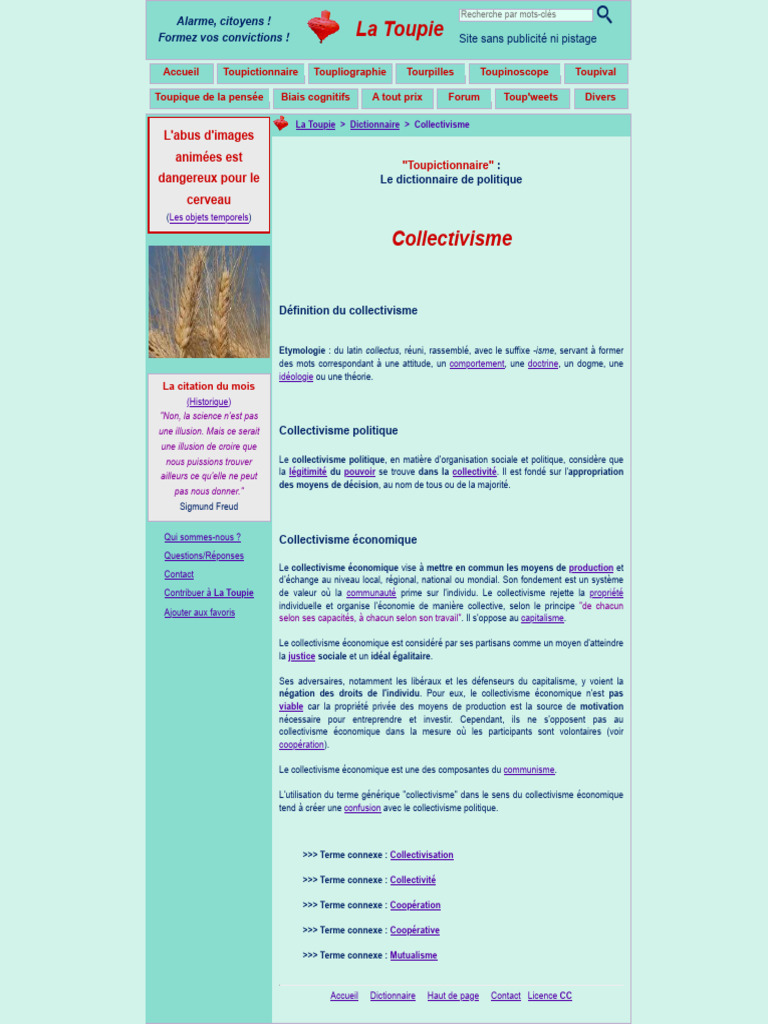 Définition du collectivisme | PDF | Capitalisme | Libéralisme