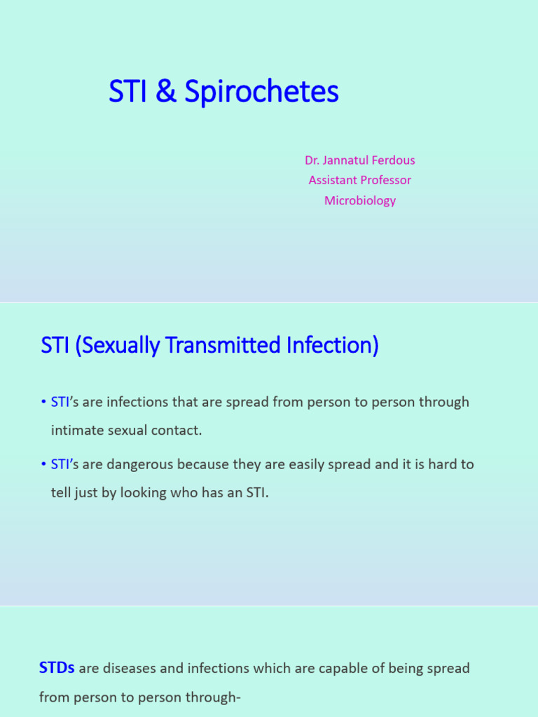 Understanding STIs and Spirochetes | PDF | Sexually Transmitted ...