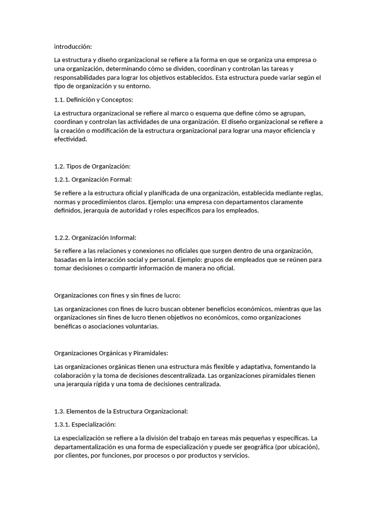 Estructura y Diseño Organizacional | PDF | Outsourcing | Toma de decisiones