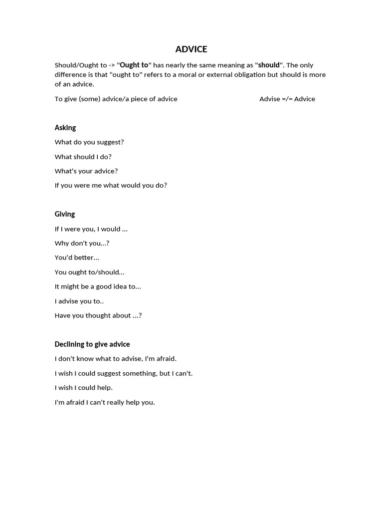 Advice | PDF