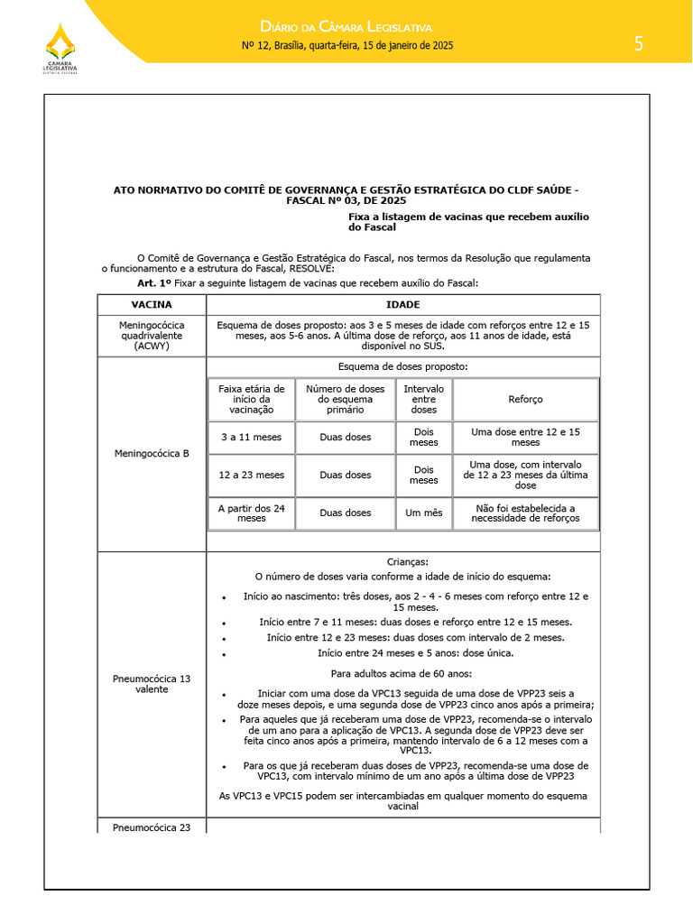 Auxílio para Vacinas do Fascal 2025 | PDF