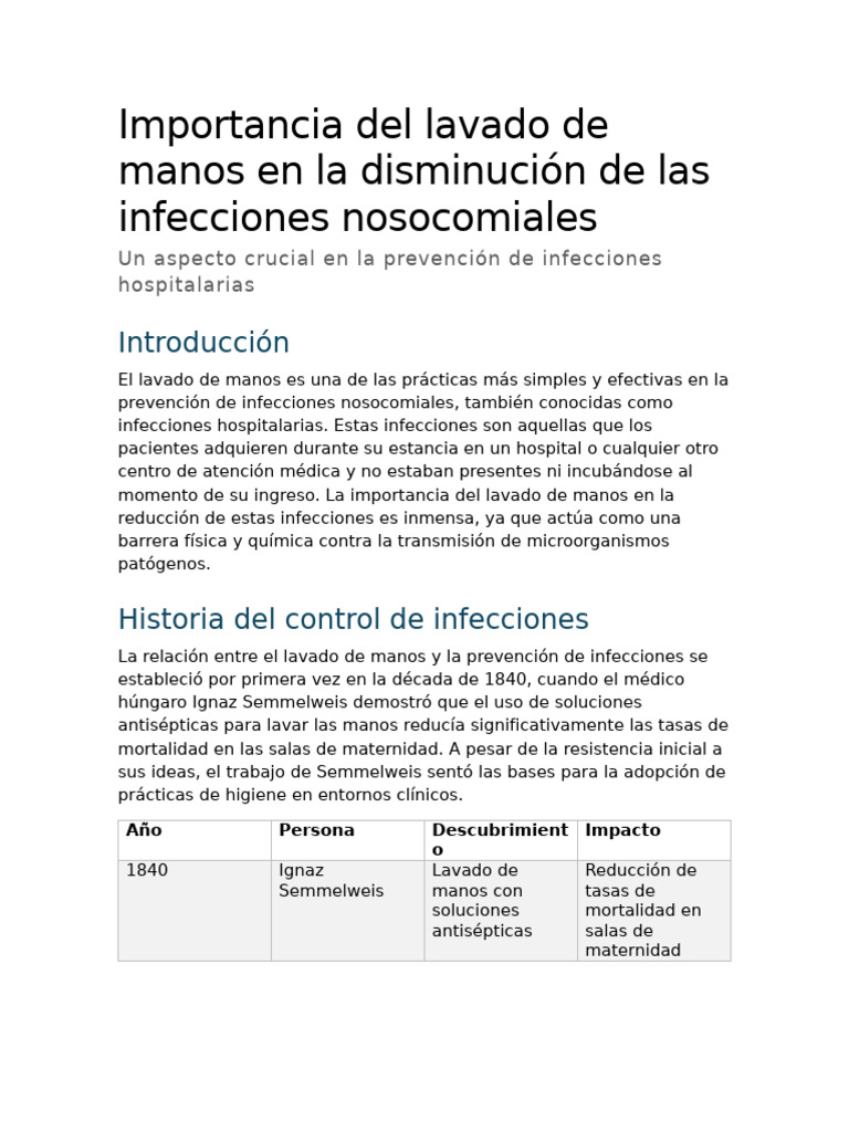 Lavado de manos y prevención de infecciones | PDF | Lavado de manos ...