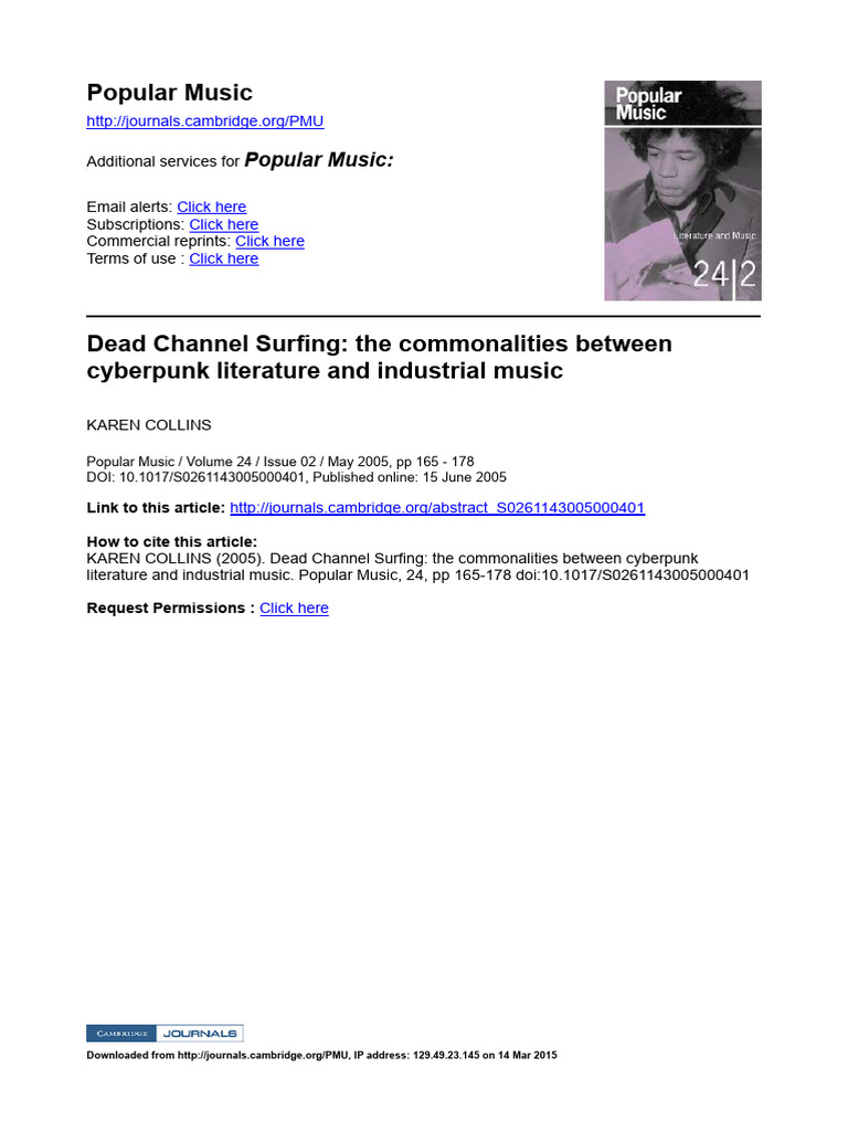 Dead Channel Surfing - Collins2005 | PDF | Mode (Music) | Dystopia