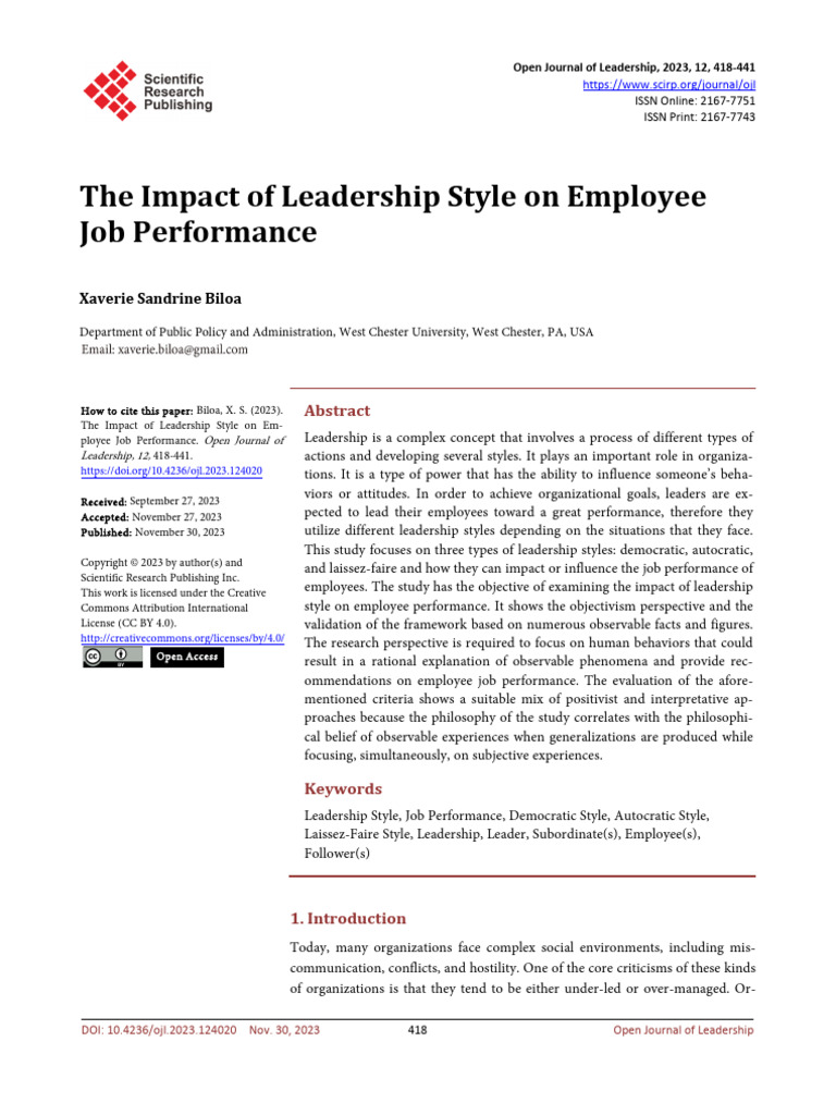 ojl_2023112914221464 | PDF | Leadership | Transformational Leadership