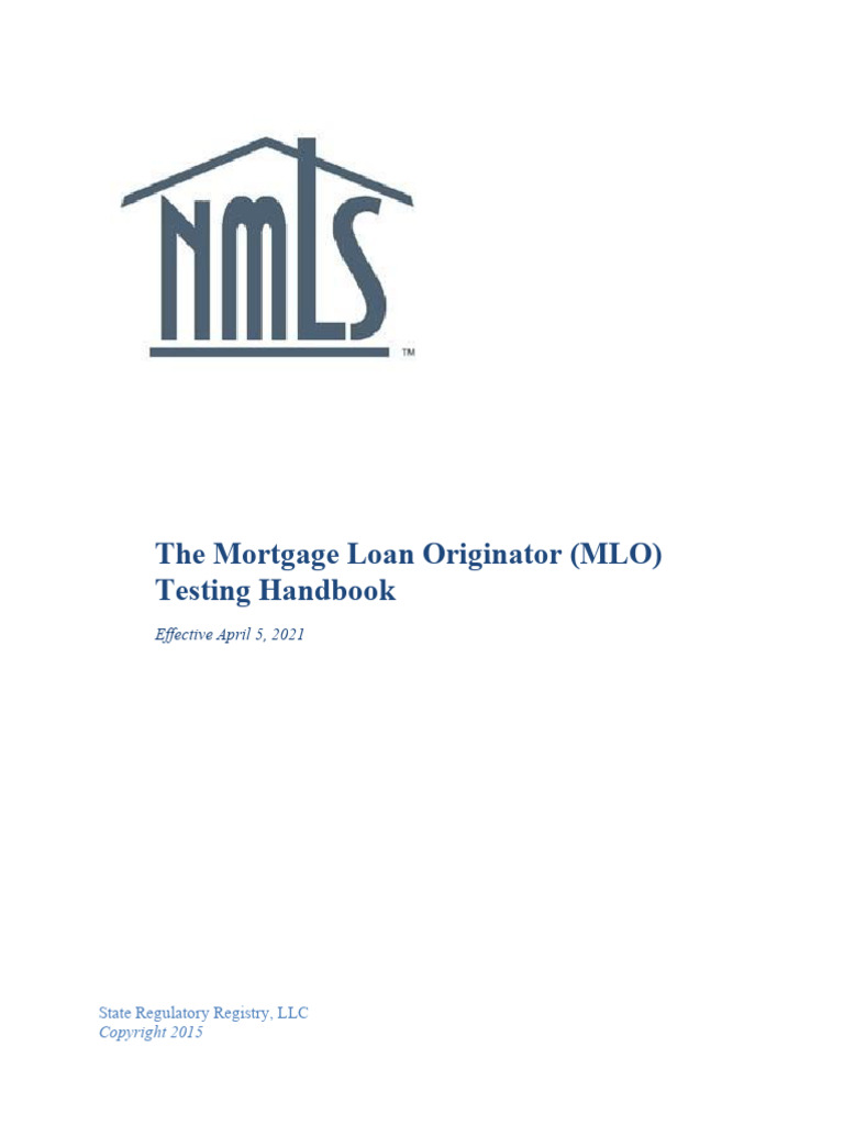 The Mortgage Loan Originator (MLO) Testing Handbook | PDF | Identity ...