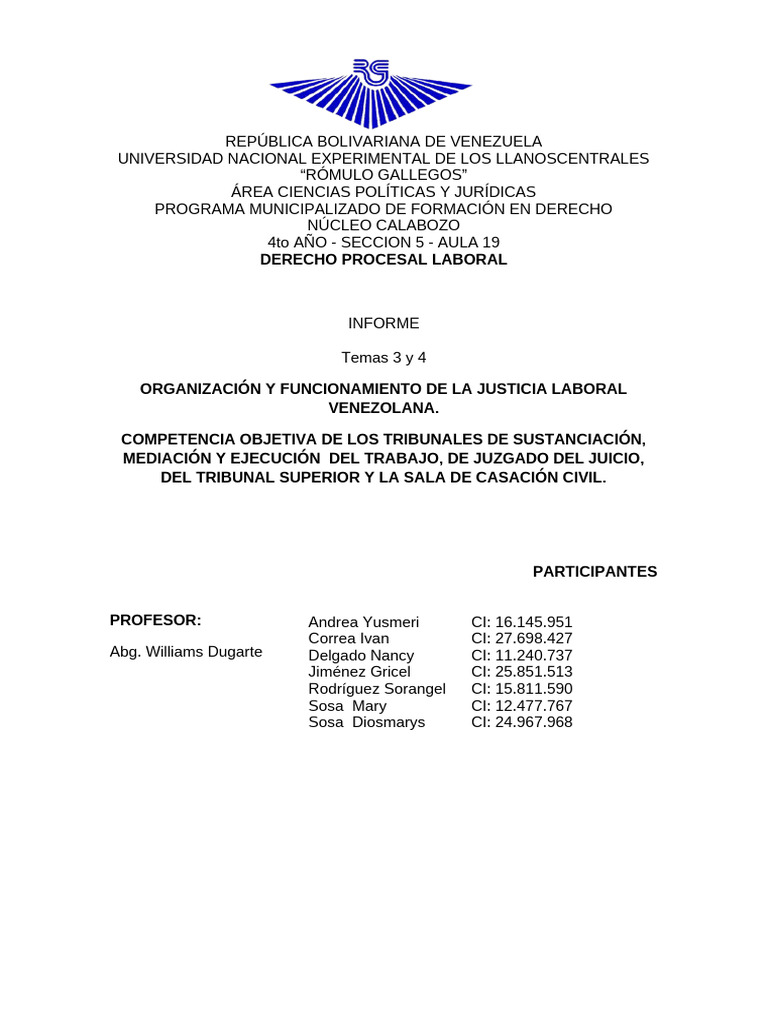 Justicia Laboral en Venezuela | PDF | Judicaturas | Derecho laboral