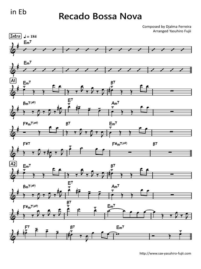 Recado Bossa Nova - Easy Solo Example For Alto Sax - 1 | PDF