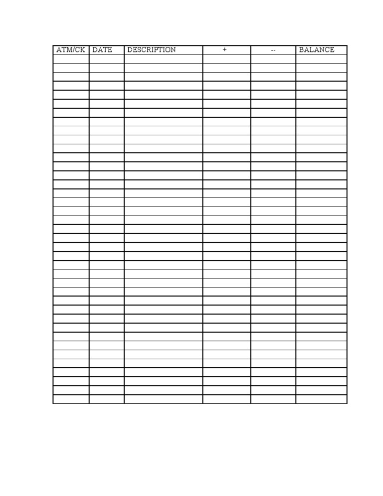 Atm/Ck Date Description + - Balance | PDF