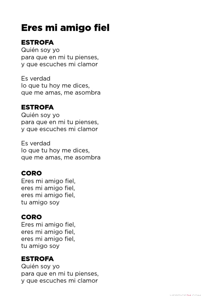 Eres mi amigo fiel: Letra y significado | PDF