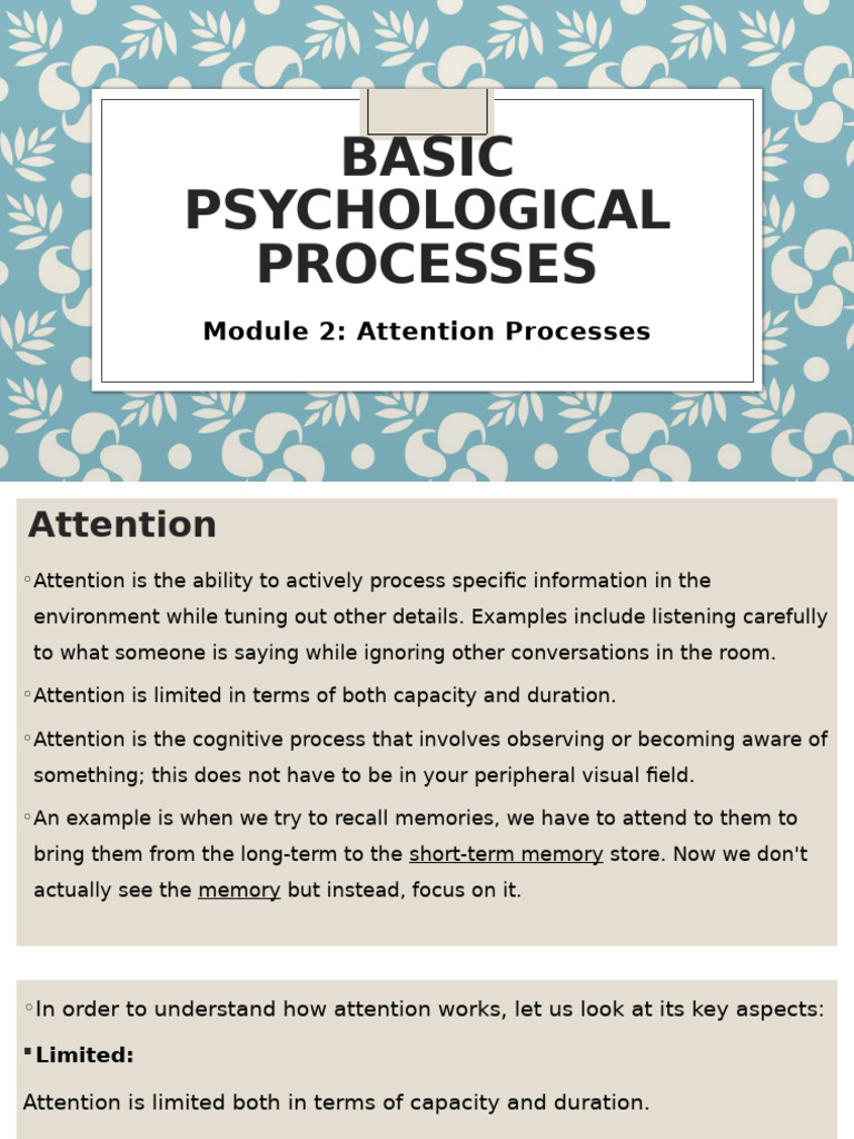 Basic Psychological Processes Mod 2 | PDF | Perception | Senses