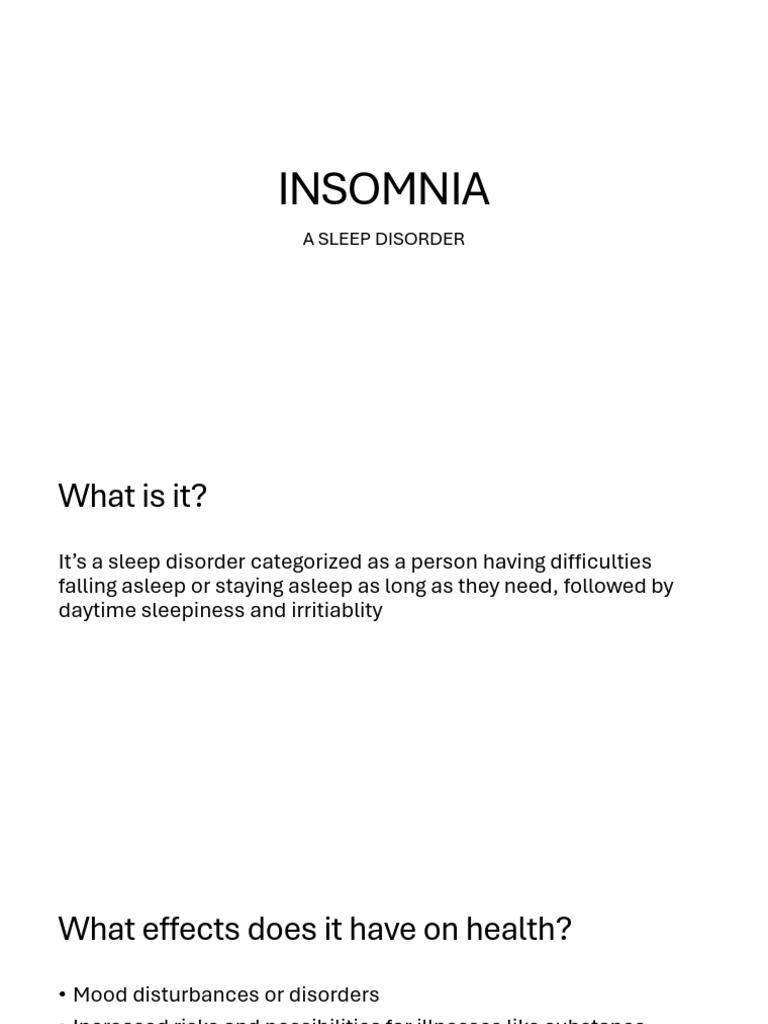 Insomnia | PDF
